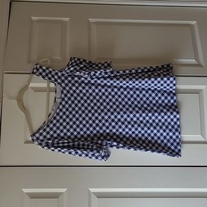 Isaac Mizrahi Live! Gingham Print One-Shoulder Knit Top (L)